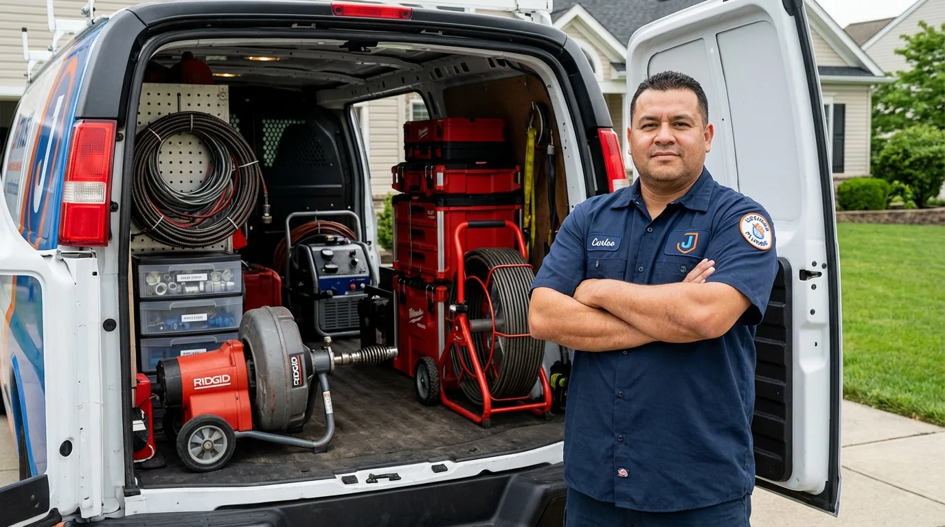Professional drain cleaning equipment and Johns Plumbing LLC plumber in Christmas