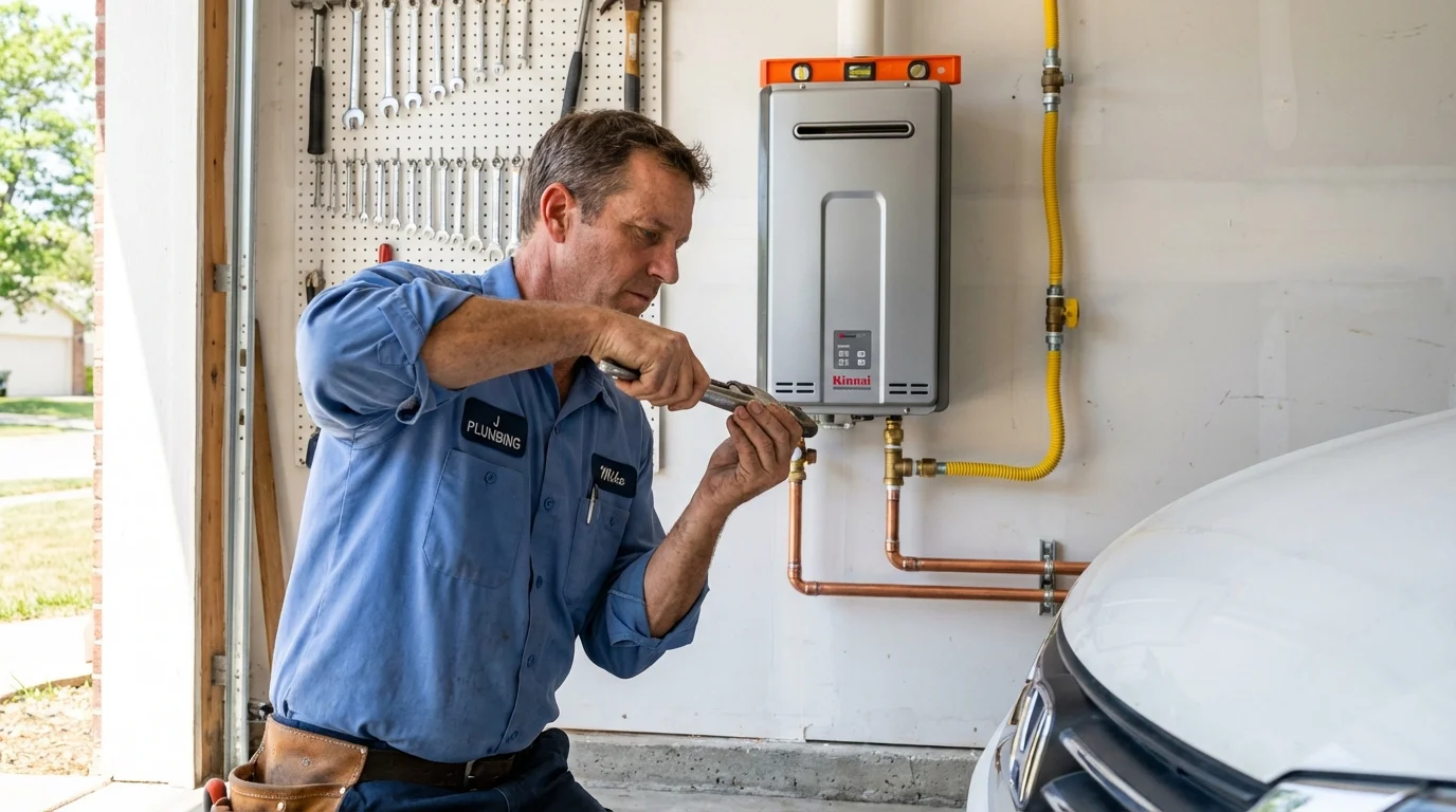 Tankless water heater installation by a Johns Plumbing LLC plumber in Christmas